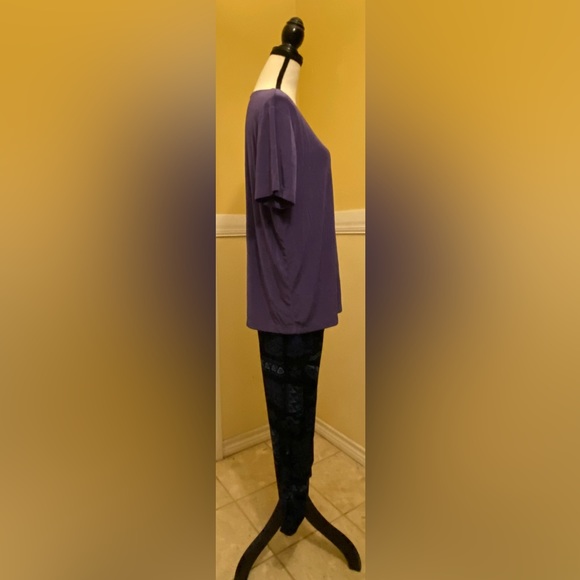 SLINKY BRAND Ladies Wide Leg Pant Set; Large; Purple & Black; NWOT. - Picture 3 of 9